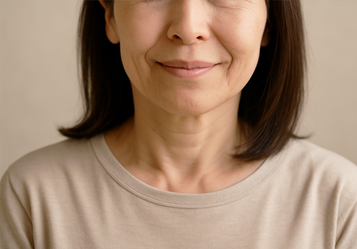 口元のアップの女性の写真